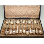 Boxed set of twelve silver plated Victor