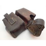 Pair of vintage leather military ammunit