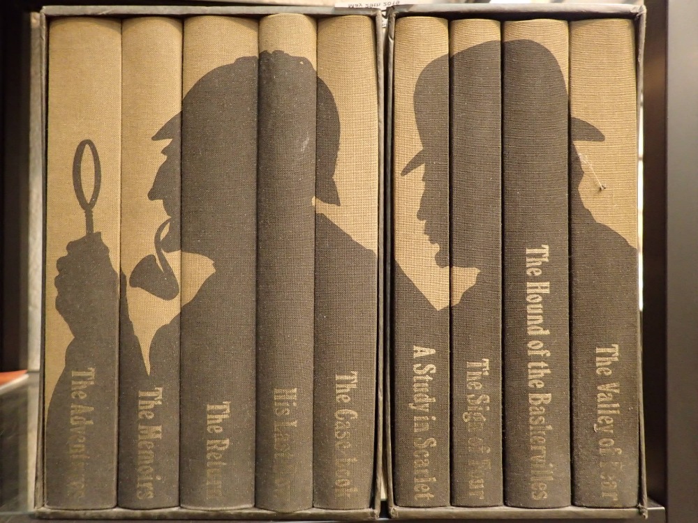 Two Folio Society Sherlock Holmes boxed sets ( 9 volumes )