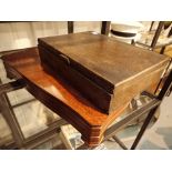 Two antique oak canteen cutlery boxes