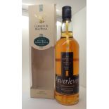 Bottle of Inverleven single malt whisky 12 years old distilled 1984 and bottled 1996 40 proof
