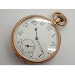 Gold plated advance Swiss made open faced crown wind pocket watch