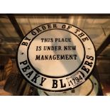 Cast iron Peaky Blinders sign D: 24 cm