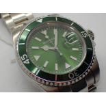 Gents stainless steel Blenheim sports wristwatch with green dial