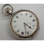 Hallmarked silver pocket watch Birmingham assay CONDITION REPORT: This item is