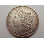 1884 silver Morgan dollar Philadelphia mint