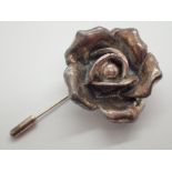 925 silver rose tie or scarf pin 9g