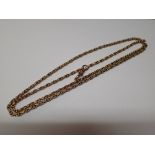 9ct gold chain with crocodile clip L: 70 cm 13.