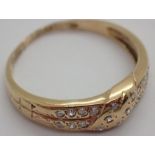 9ct gold and diamond ring size J 1.