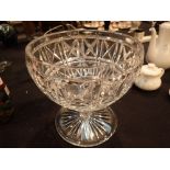 Cut glass crystal punch bowl with star cut base H: 23 cm D: 23 cm