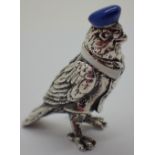 925 silver pigeon with blue hat L: 3 cm