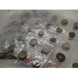 Ten sheets of world coins