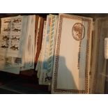 Quantity of stamps including albums with stamps
