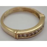 9ct gold and diamond half eternity ring size L 1.