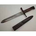 Italian wooden handled bayonet stamped TERNI and a metal scabbard