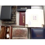 Small collection of cigarette lighters cufflinks Parker pen etc