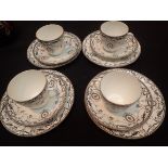 Shelley twelve piece tea set pattern 8414 swags and roses