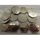 Twenty 50p coins