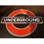 Cast iron London Underground sign L: 30 cm
