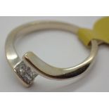 18ct white gold princess cut diamond ring size M RRP £700.