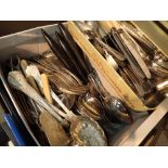 Box of mixed silver plated cutlery