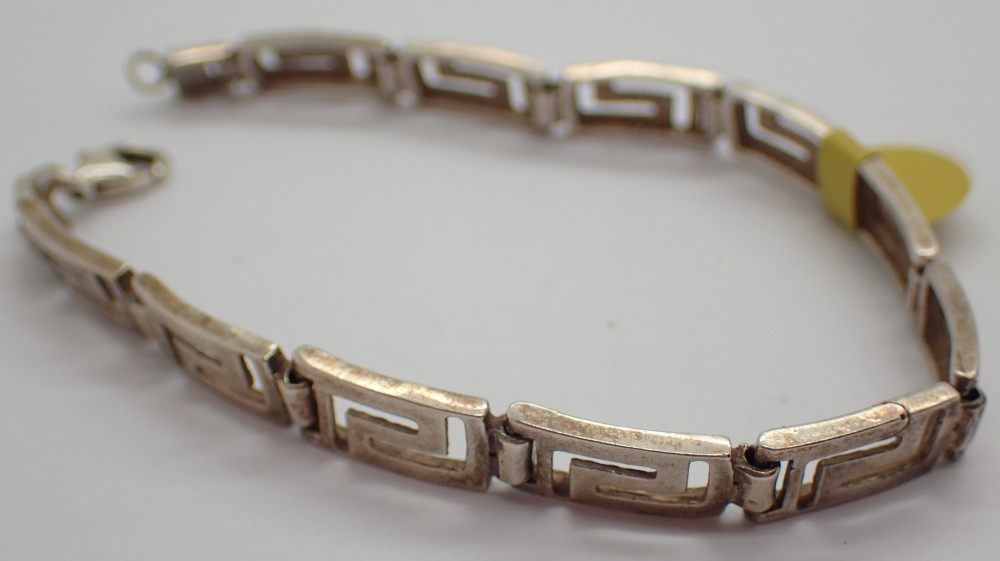Sterling silver Greek Key bracelet fully hallmarked
