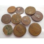 Ten mixed Roman coins