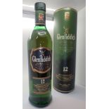 Bottle of Glenfiddich single malt whisky 12 years old 40 proof 70cl
