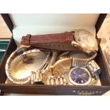 Box of mixed gents wristwatches including Rotary