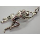 925 silver erotic pendant L: 3 cm