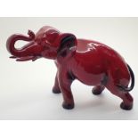 Royal Doulton Flambe elephant L: 19 cm CONDITION REPORT: Appears undamaged no cracks