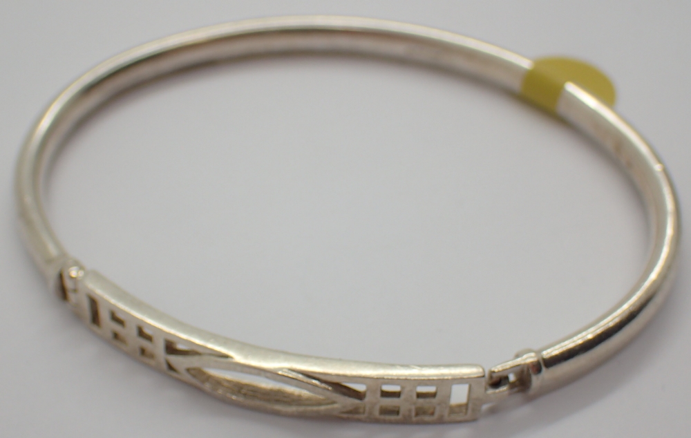 Sterling silver solid Celtic bangle fully hallmarked