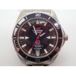 Gents automatic Vostok K-3 submarine wristwatch with stainless steel black dial