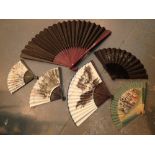 Mixed Chinese fans mostly hand painted