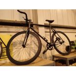 Velodrome track bicycle with single speed and rear brake