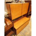 Contemporary dining room unit walnut tea trolley with drawer childs chair and footstool
