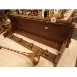 Antique style cloakroom shelf with rail and coat hooks