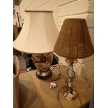 Two electric table lamps one with brass base CONDITION REPORT: The electrical items