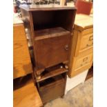 Two vintage bedside tables two drawer oak filing cabinet and a laundry box