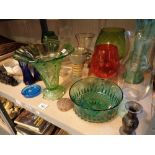 Shelf of mixed glass