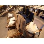Three upholstered easy amchairs