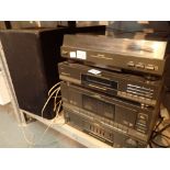 Toshiba stack stereo with tape deck record deck speakers etc CONDITION REPORT: The
