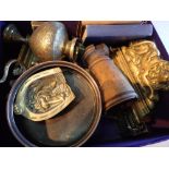 Box of mixed brass etc