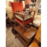 Vintage tea trolley childs chair and a footstool