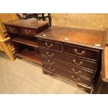 Mahogany chest of drawers and a hall table with two drawers