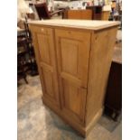 Modern stripped pine two door cabinet