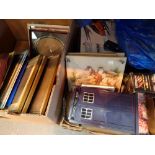 Box of mixed picture frames and photo albums