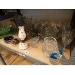 Shelf of mixed glassware