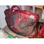 Carpet bag containing handbags mainly unused