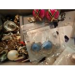 Box of mixed costume jewellery earrings